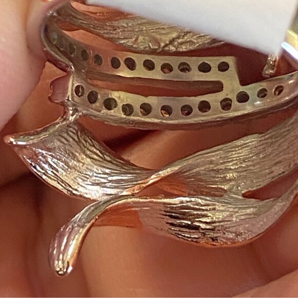 Wrap Ring Size 6.5 CZ or Glass Sterling Silver 925 Women Semi-Precious Stone - Picture 8 of 10